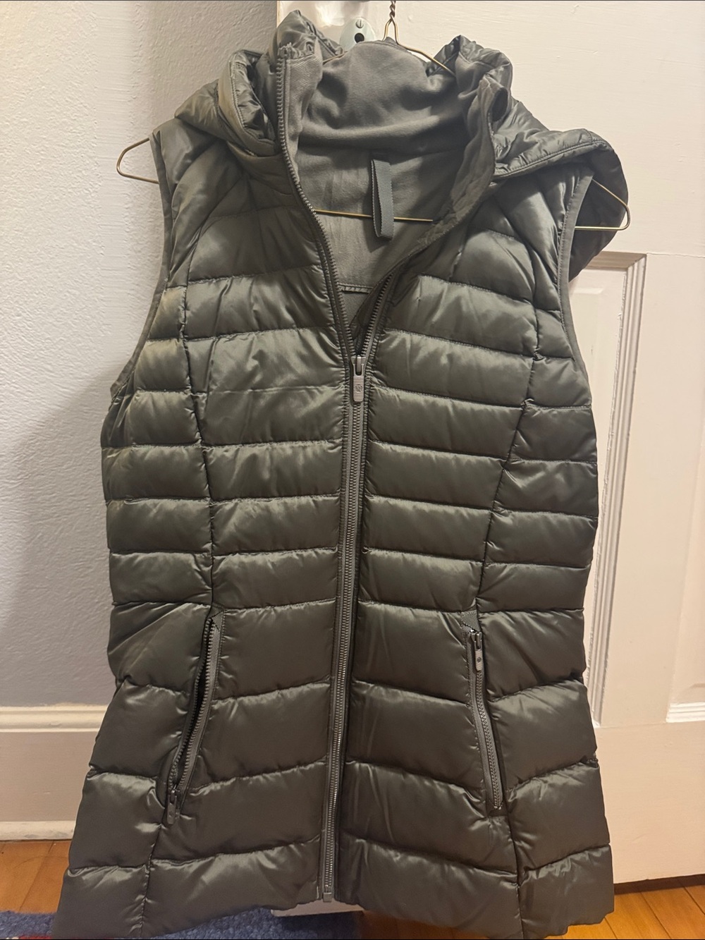 Lululemon Hooded Quilted Sleeveless Puffer Vest - Olive